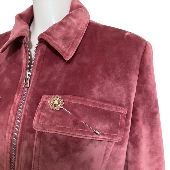 Vintage 60s Gold Tone AB Pink Rhinestone 3D Flower Stick Pin Retro Brooch 3.5” - Picture 6 of 10